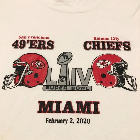 2020 Super  Bowl Shirt LIV 54 49ers Chiefs Miami NFL T Shirt 3XL - Picture 2 of 14